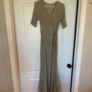 Roolee maxi olive wrap dress